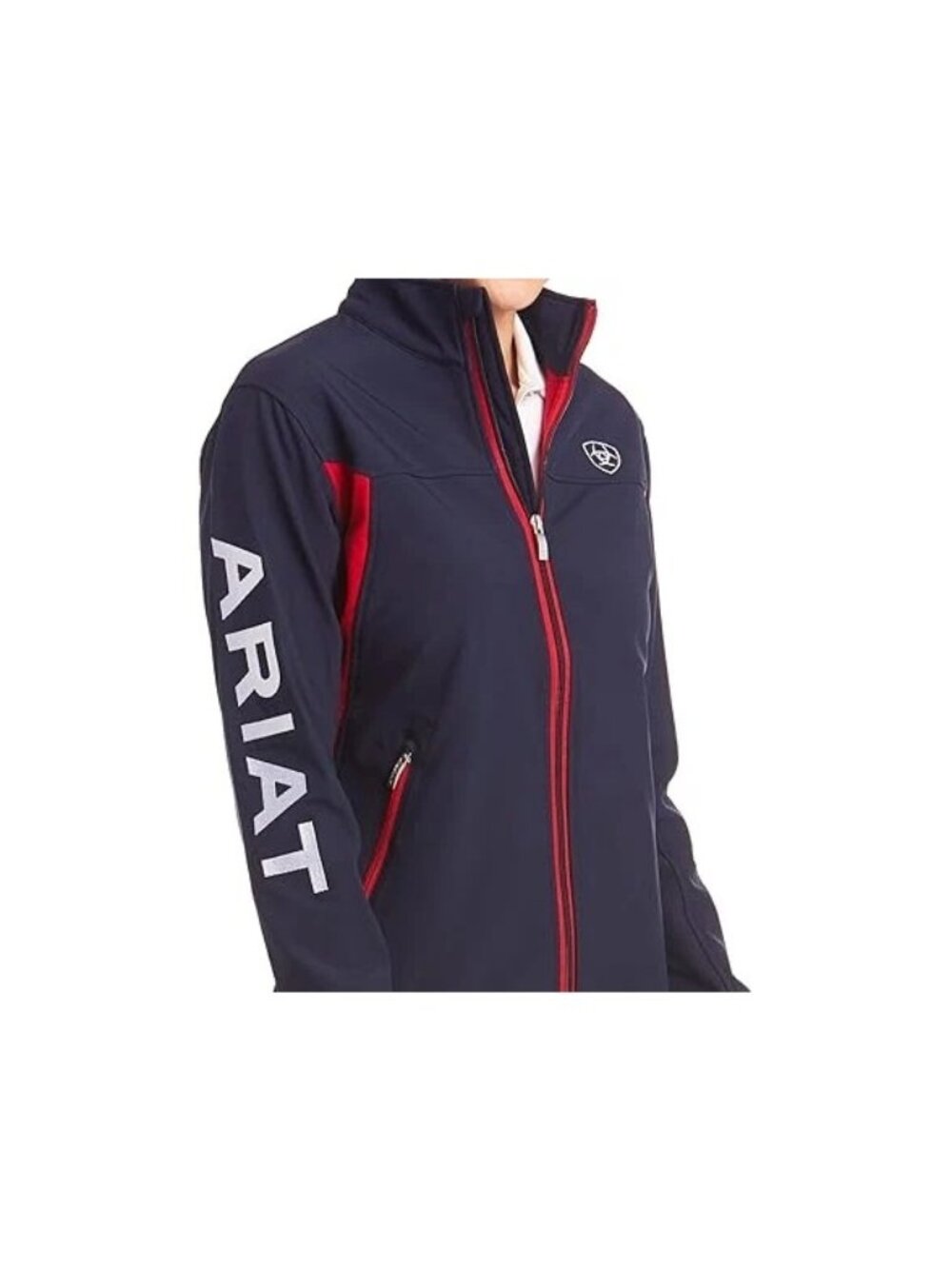 Ariat AriatTEK Women's Blue/Red Full Zip Softshell Jacket w/ Pockets Size SP